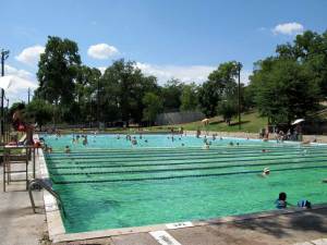 we cooled off at Deep Eddy, one of Austin's spring fed public pools.