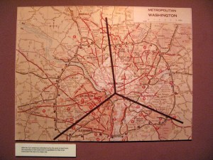 This gives you an idea of the scale of the VLA.  13 miles in three directions.