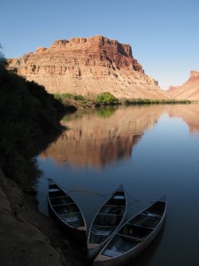 Clean canoes resting after a long trip.